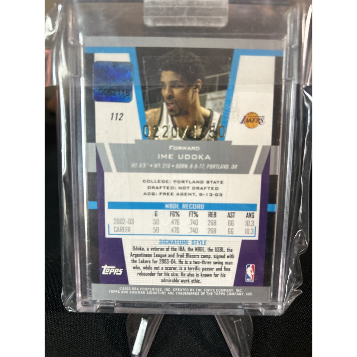 Ime Udoka 2003-04 Bowman Signature 0220/1250 #112 Rookie Auto RC Rockets Coach