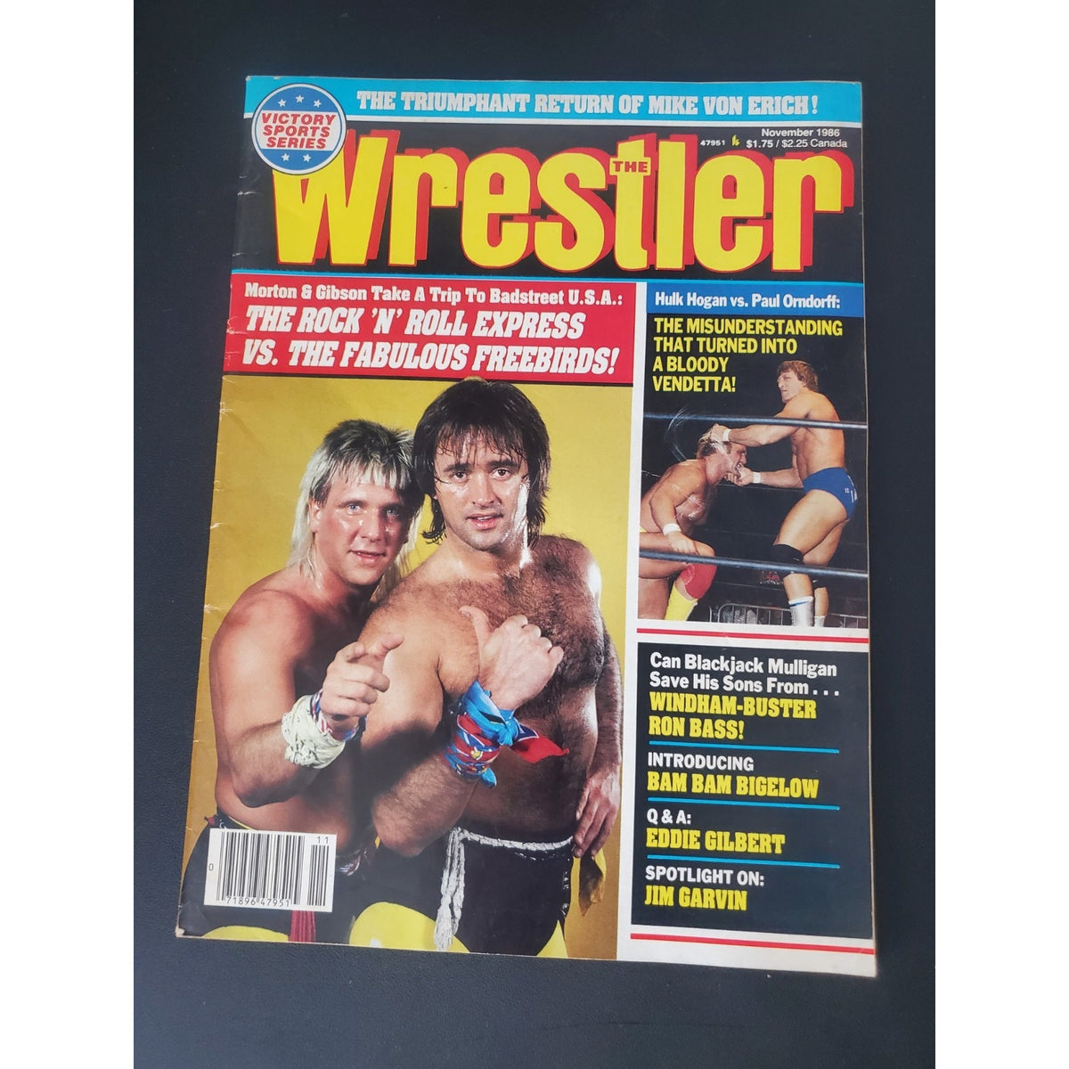 Vintage Wrestling Magazine - Victory Sports Series - The Wrestler- November 1986