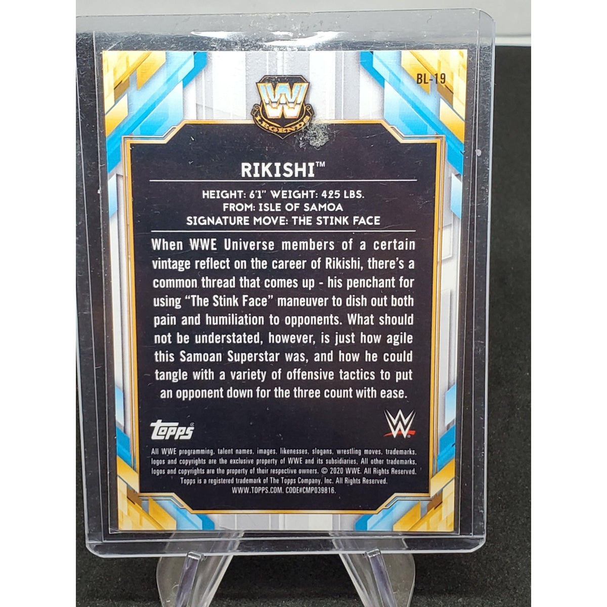2020 Topps Chrome WWE Rikishi Big Legends Green Refractor Parallel /99