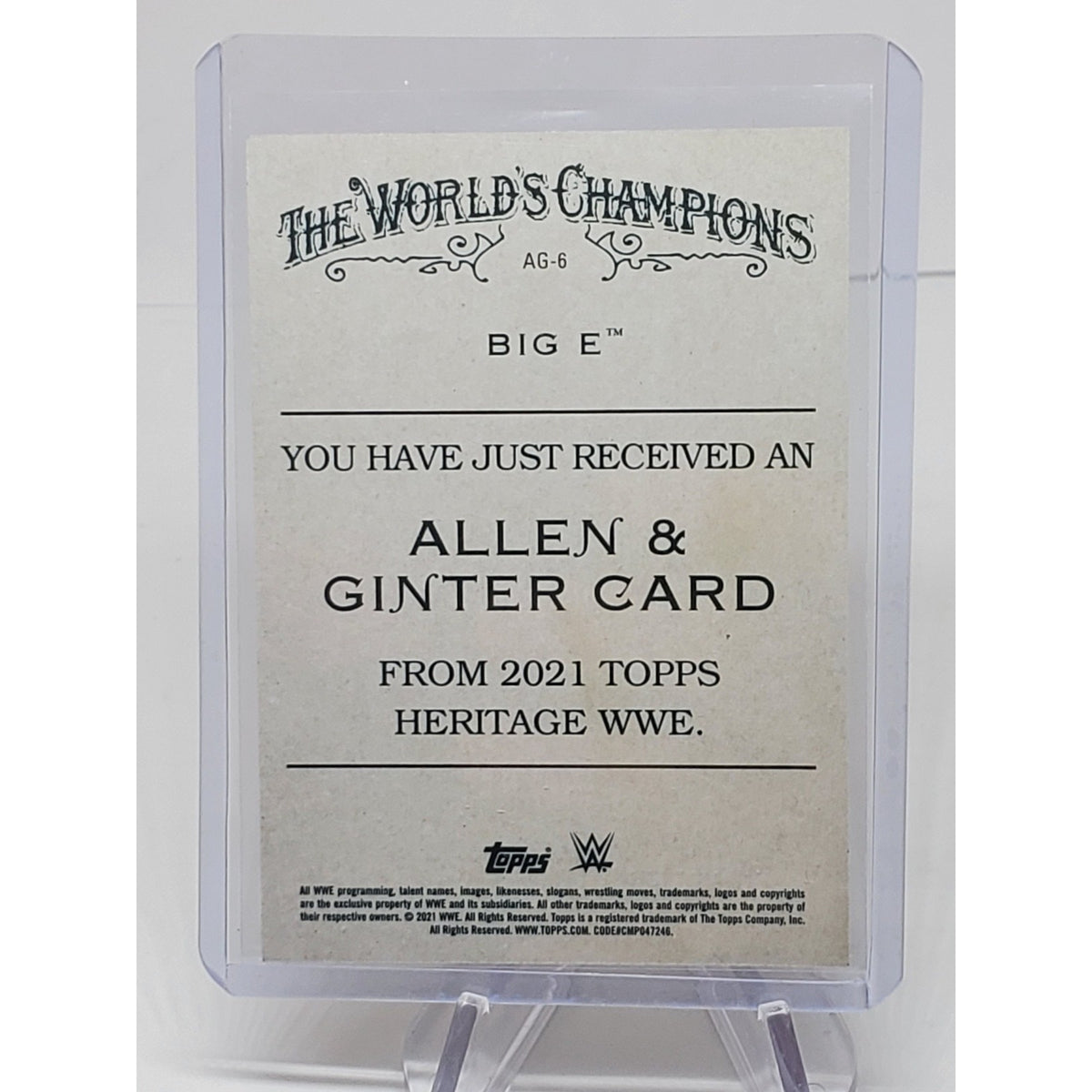2021 Topps Heritage WWE Allen & Ginter #AG-6 Big E