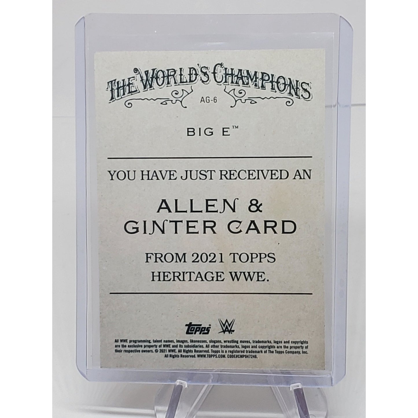 2021 Topps Heritage WWE Allen & Ginter #AG-6 Big E