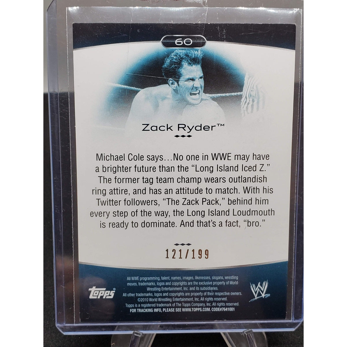 2010 Topps WWE Platinum #60 Zack Ryder Blue Parallel Card SN /199