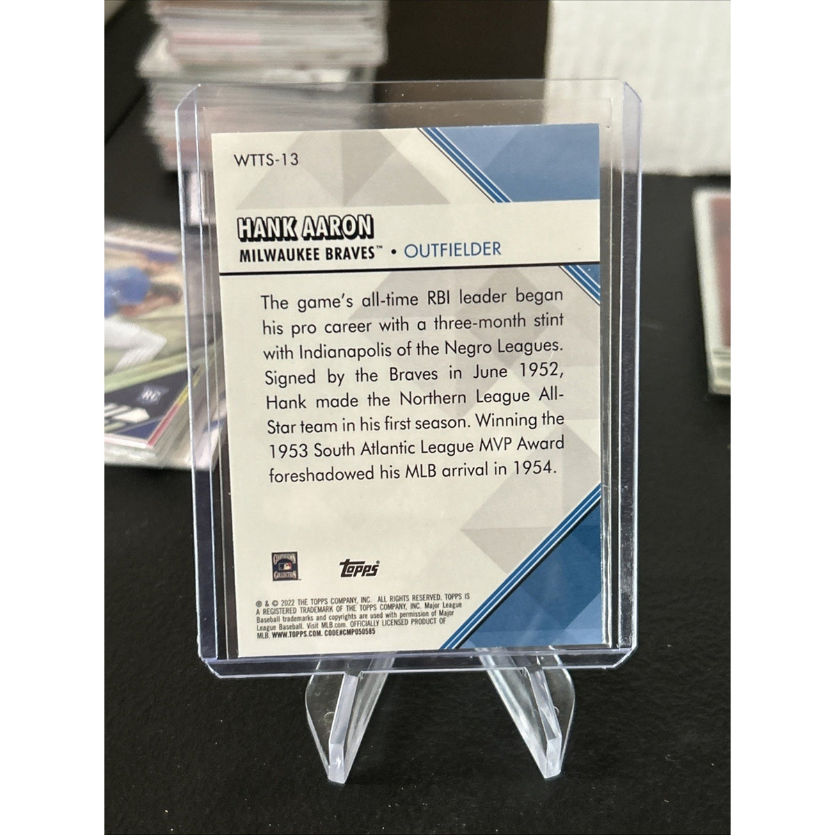 Hank Aaron 2022 Topps Welcome To The Show Insert - Pack Fresh New - Sleeved