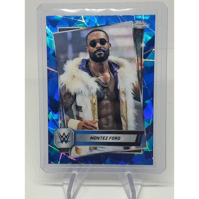 2025 Topps Chrome Sapphire WWE Blue #185 Montez Ford Street Profits