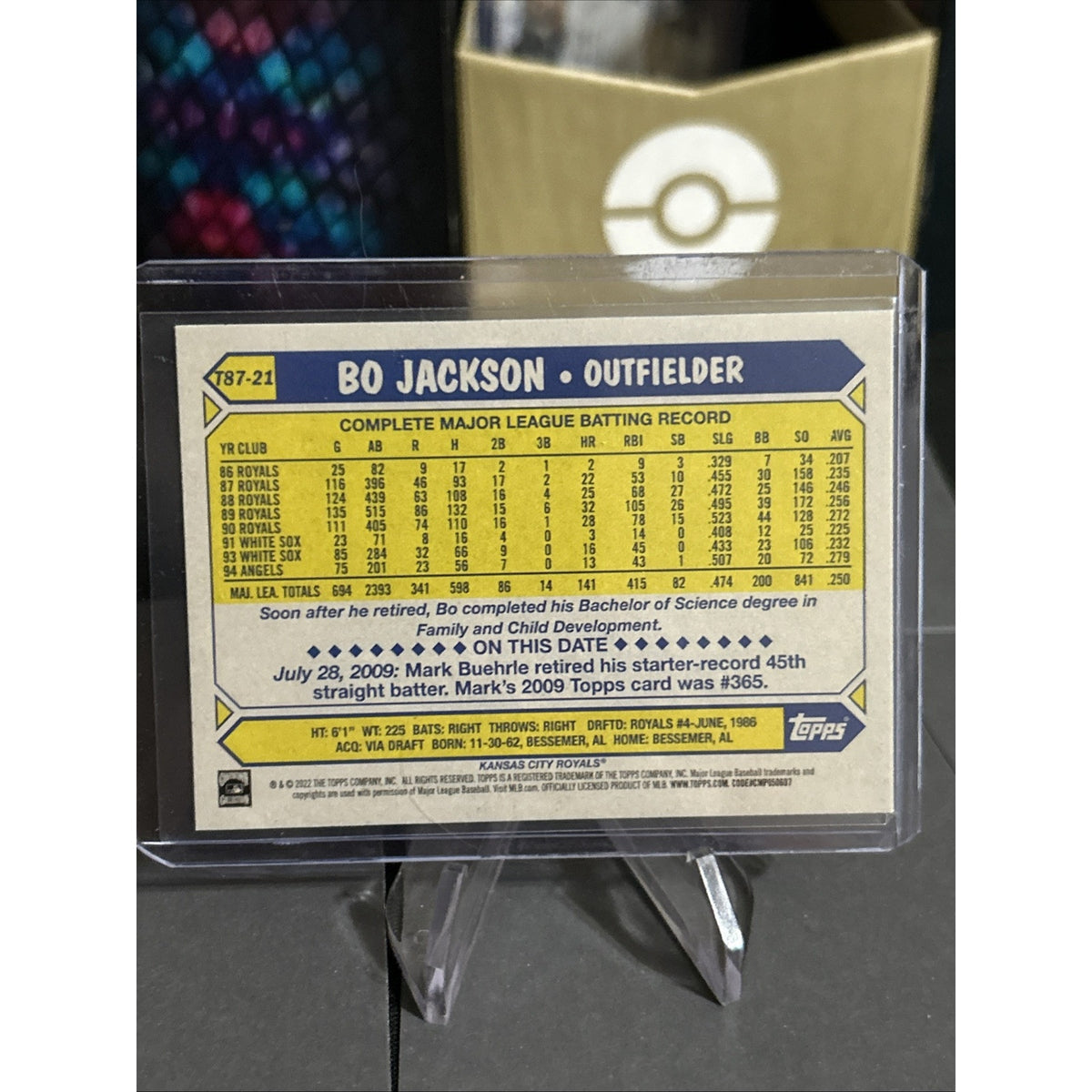 2022 Topps Series 1-1987 Retro-Bo Jackson #T87-21 / Pack Fresh New