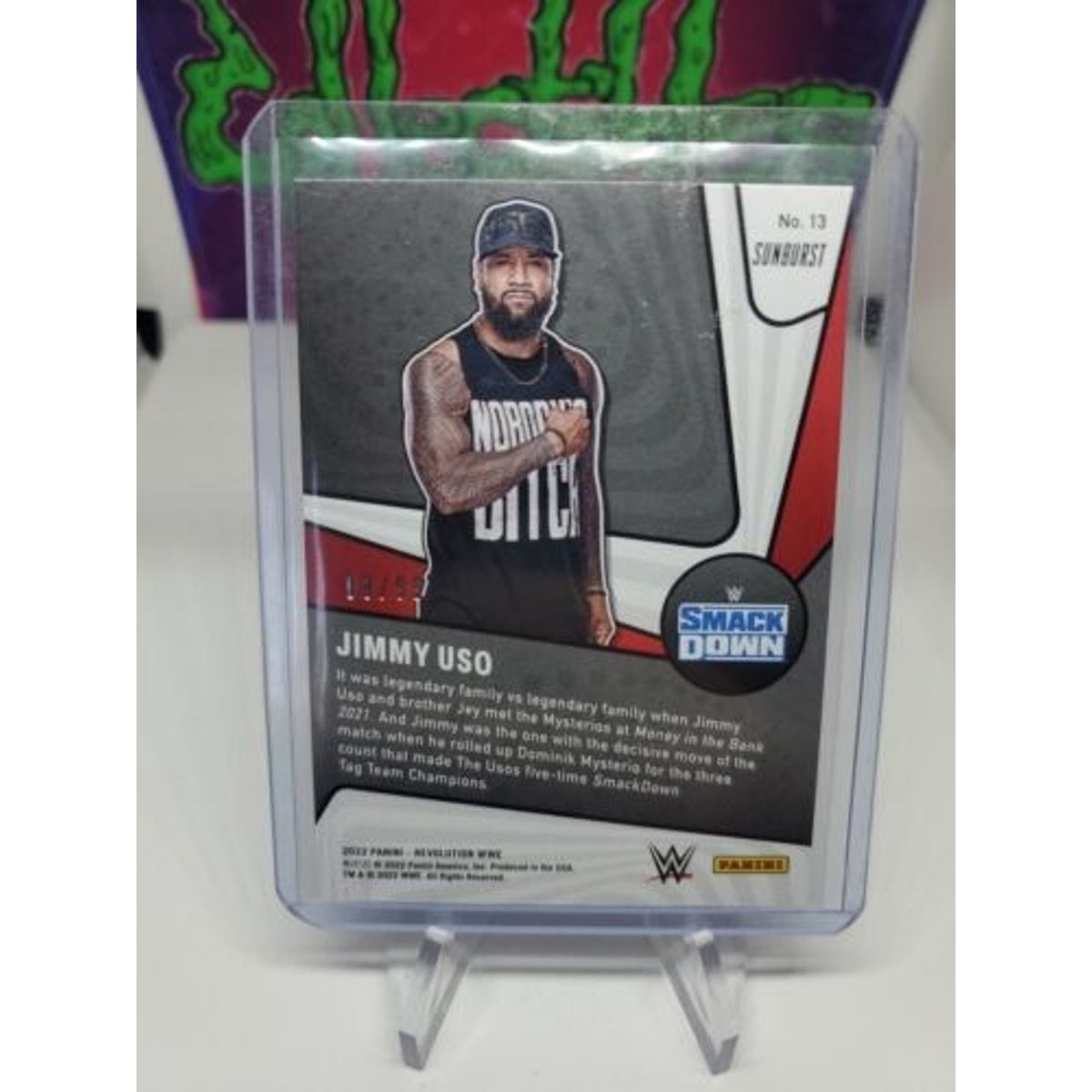Jimmy Uso WWE 2022 Panini Revolution Supernova SUNBURST 08/99 #13 The Bloodline
