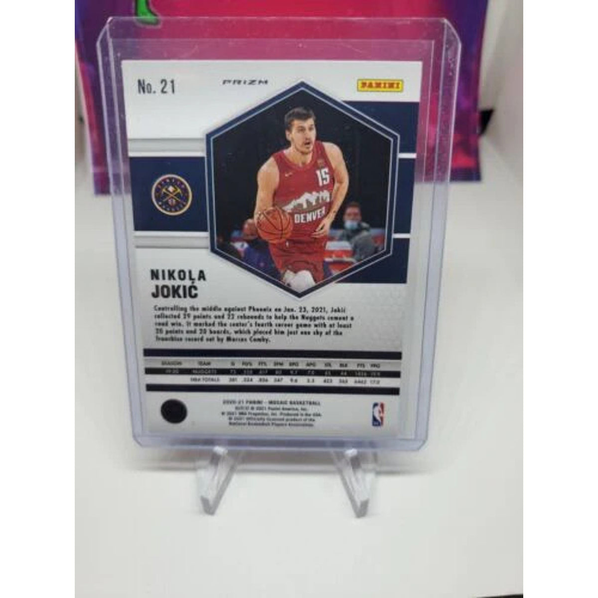 Nikola Jokic 2020-21 Mosaic Reactive Orange Prizm #21 Denver Nuggets