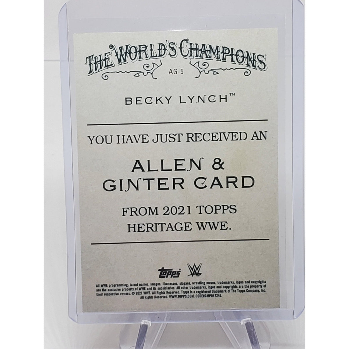 2021 Topps Heritage WWE Allen and Ginter #AG5 Becky Lynch