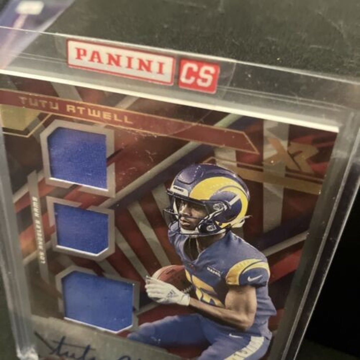 Triple patch auto Mail In Mint 2021 Panini Xr football Tutu Atwell New Red