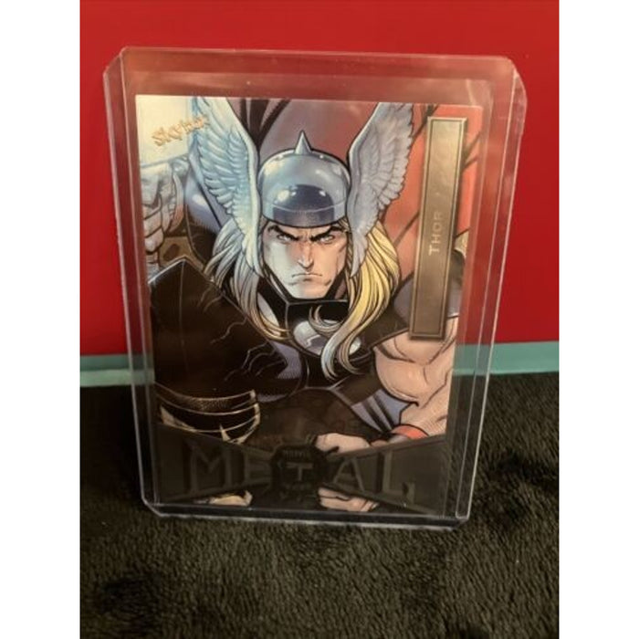 SkyBox Metal Universe Spider-Man Base 2022 #89 Thor Pack Fresh Straight Sleeved