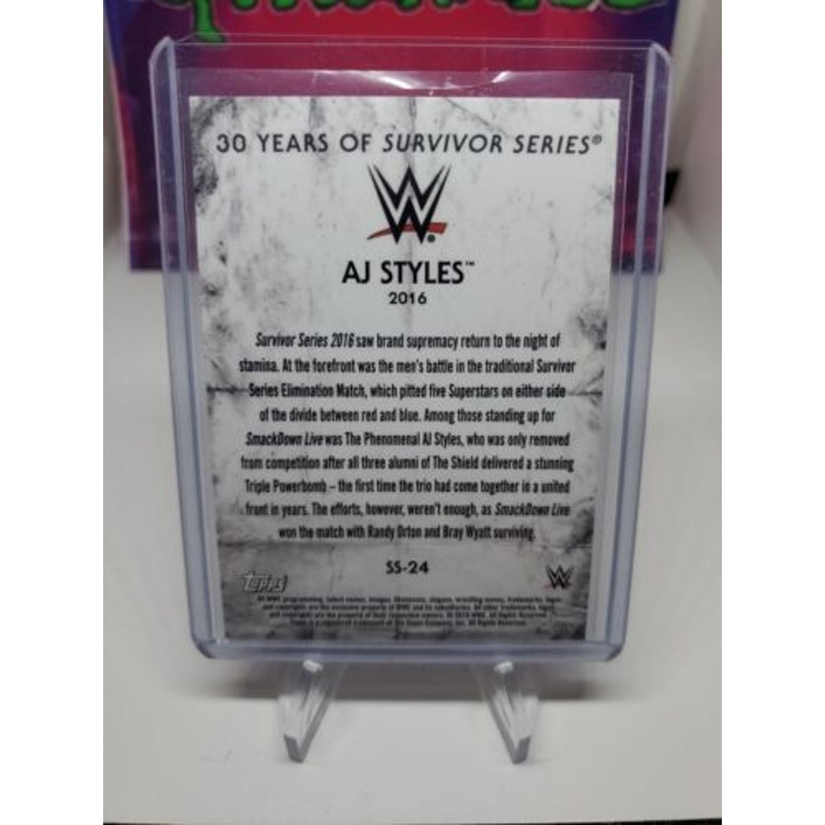 WWE AJ Styles SS-24 2018 Topps Undisputed Green Parallel Card SN #/50