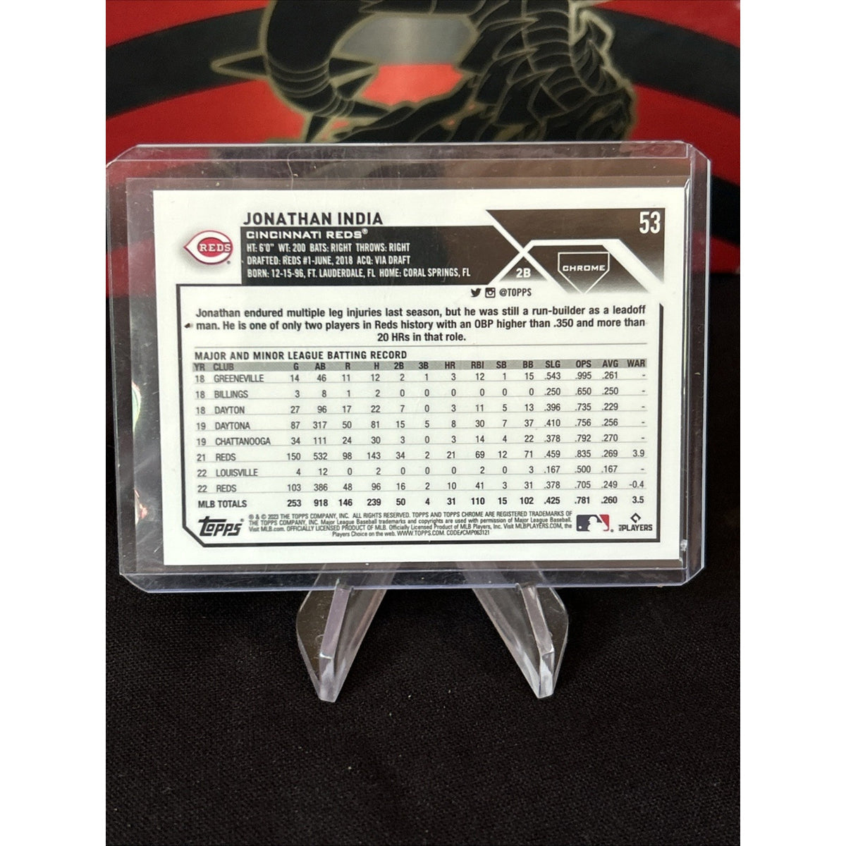 JONATHAN INDIA 2023 TOPPS CHROME PINK SPECKLE REFRACTOR #258/350 - Pack Fresh M