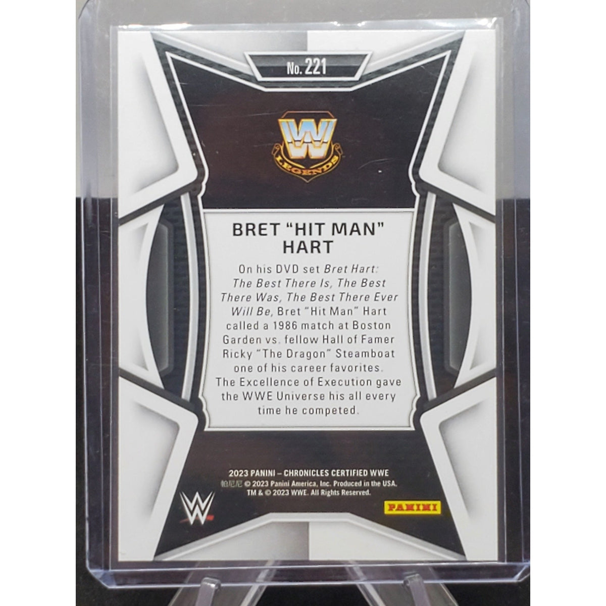 2023 WWE Panini Chronicles Certified Foil Bret Hart Insert Wrestling Card