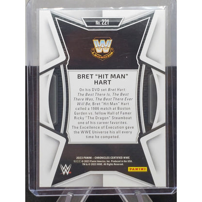 2023 WWE Panini Chronicles Certified Foil Bret Hart Insert Wrestling Card