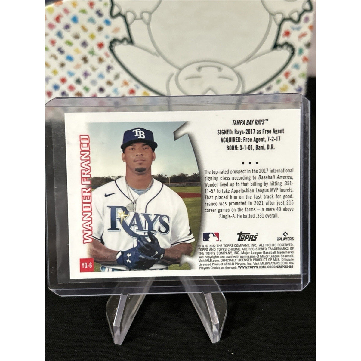 2022 Topps Chrome Sonic WANDER FRANCO YouthQuake Rays YQ6 RC - Pack Fresh New