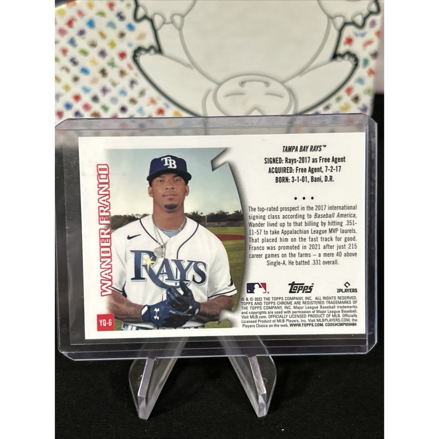 2022 Topps Chrome Sonic WANDER FRANCO YouthQuake Rays YQ6 RC - Pack Fresh New