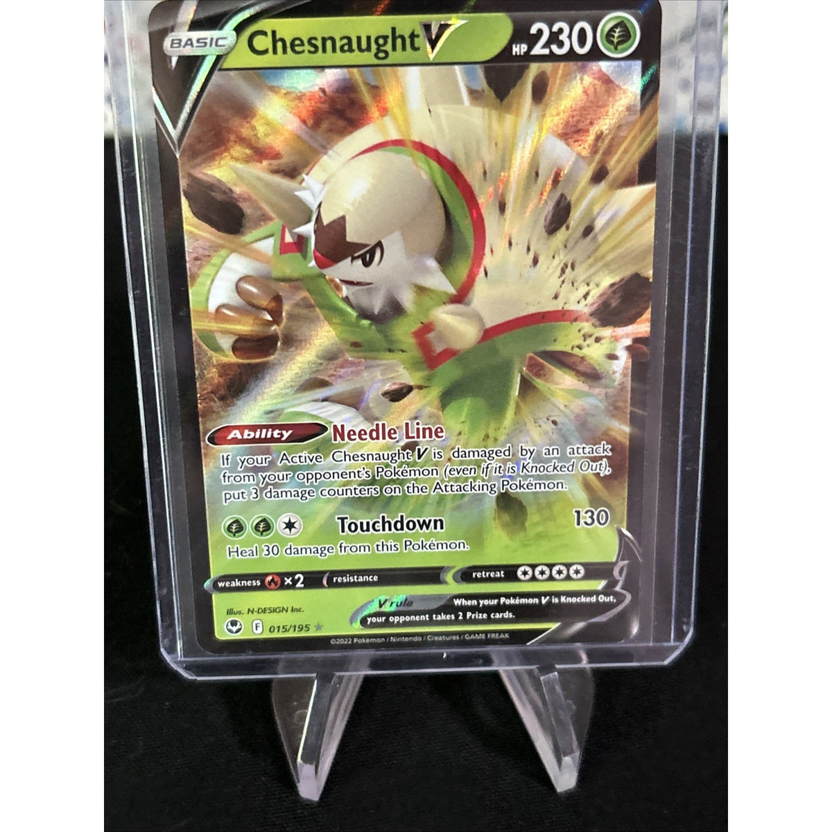 Pokémon TCG Chesnaught V Silver Tempest 015/195 Holo Ultra Rare