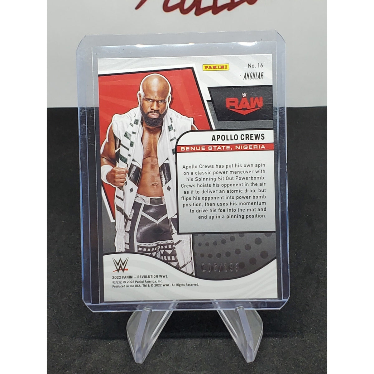 2022 Panini WWE Revolution Apollo Crews Angular Parallel Card #16 RAW /199
