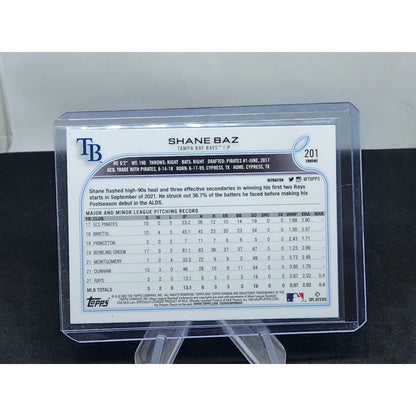 2022 Topps Chrome Refractor #201 SHANE BAZ RC Rookie Tampa Bay Rays
