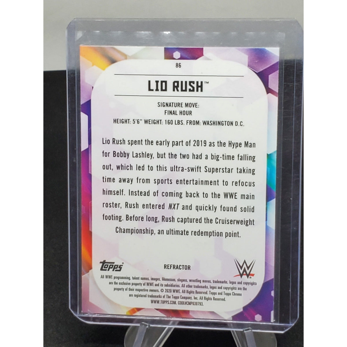 2020 Topps Chrome WWE Lio Rush Refractor #86 NXT