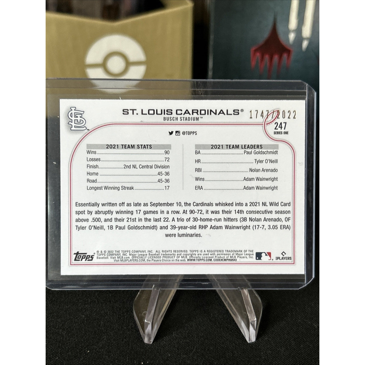 2022 Topps Series 1 - #247 - St. Louis Cardinals Team Card #/2022 - Pack Fresh