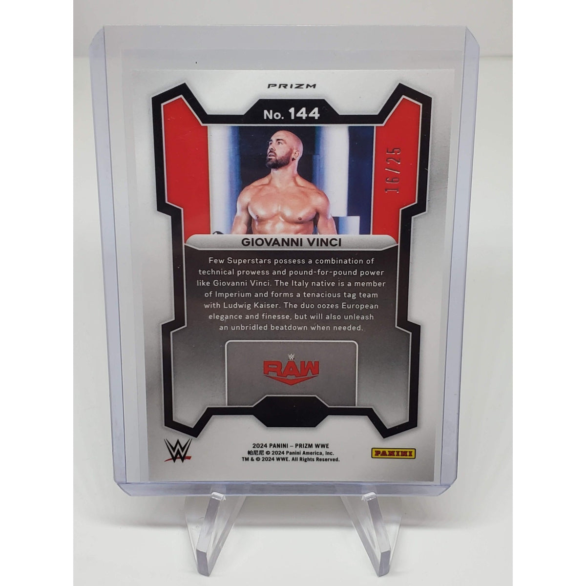 2024 Panini Prizm WWE Giovanni Vinci #144 Green Pulsar /25 SSP