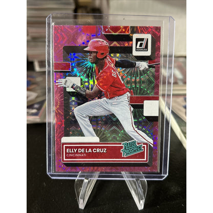 2022 Panini Donruss Rated Prospect Elly De La Cruz #RP-6 Pink Fireworks - Mint