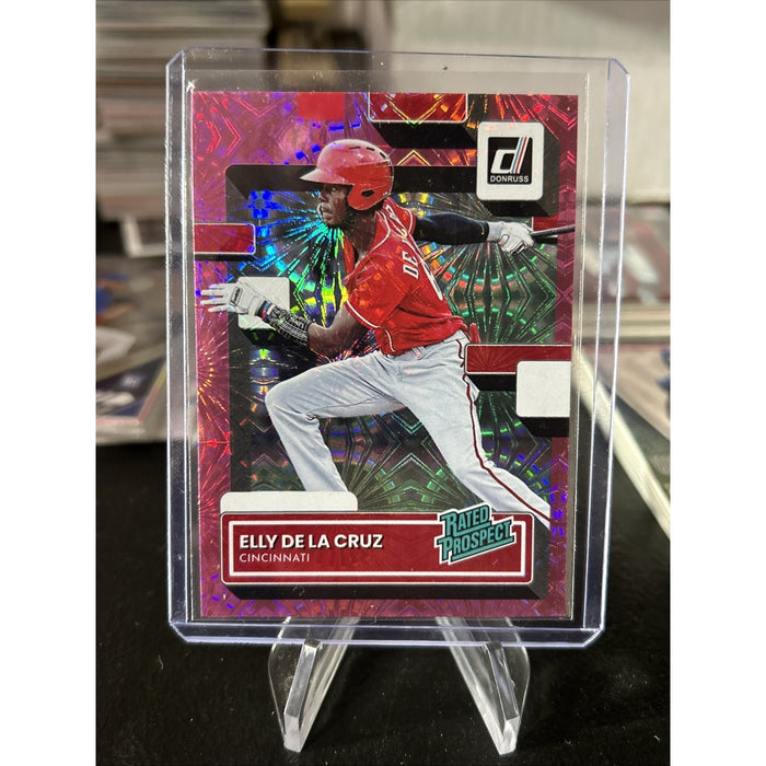 2022 Panini Donruss Rated Prospect Elly De La Cruz #RP-6 Pink Fireworks - Mint