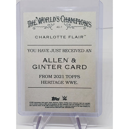 2021 Topps Heritage WWE Wrestling Allen & Ginter Insert #AG-7 Charlotte Flair