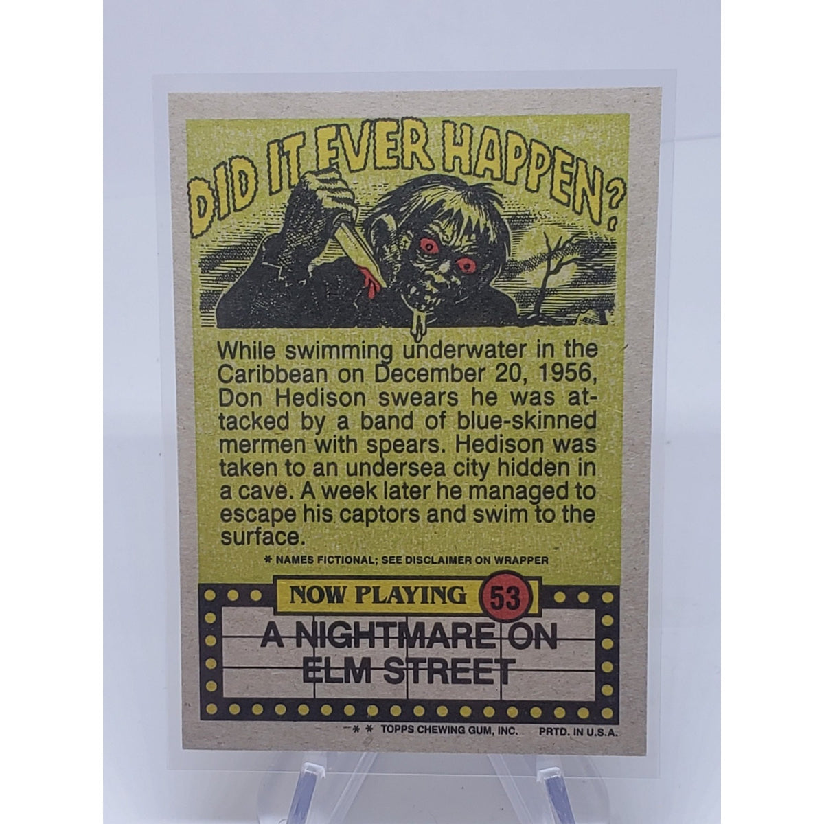 A Nightmare on Elm Street - Fright Flicks 1984 -Topps Card #53