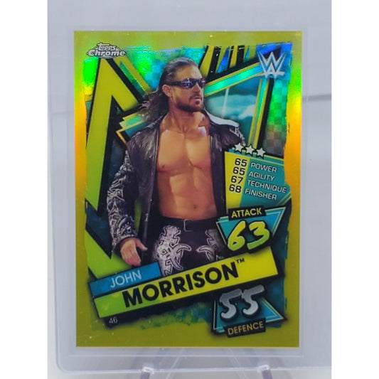 JOHN MORRISON Topps Chrome 2021 WWE Slam Attax #46 YELLOW Refractor #'d/99