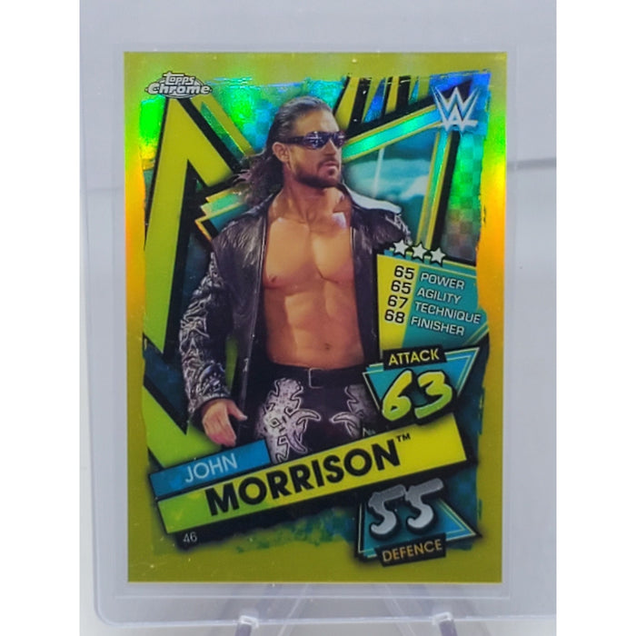 JOHN MORRISON Topps Chrome 2021 WWE Slam Attax #46 YELLOW Refractor #'d/99