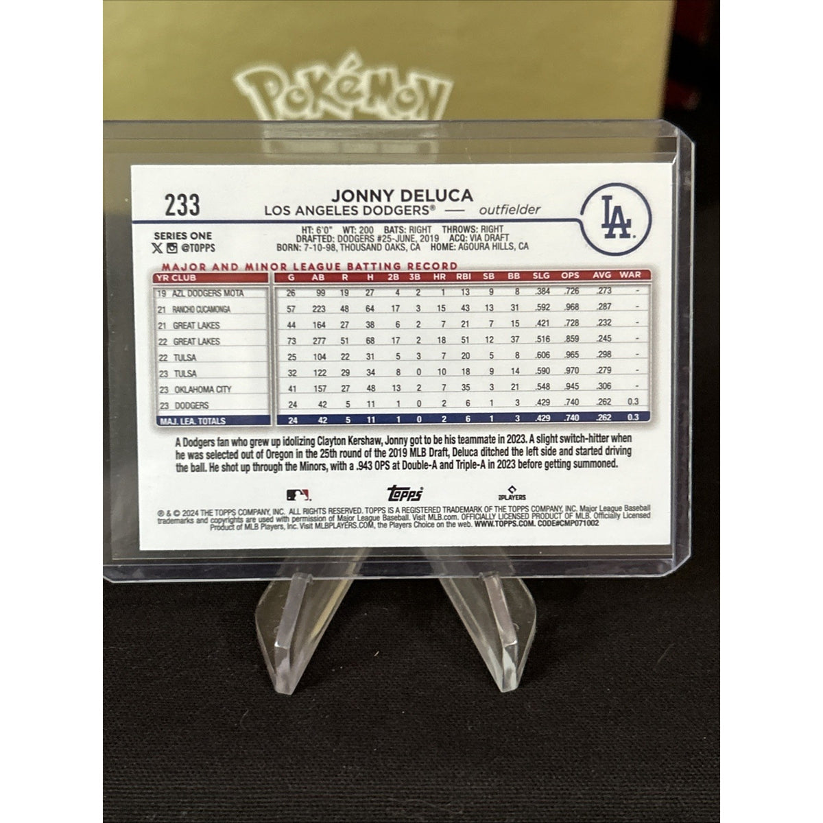 2024 Topps Series 1 - Silver Crackle Foil #233 Jonny Deluca RC / Pack Fresh New