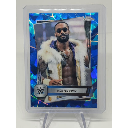 2025 Topps Chrome Sapphire WWE Blue #185 Montez Ford Street Profits