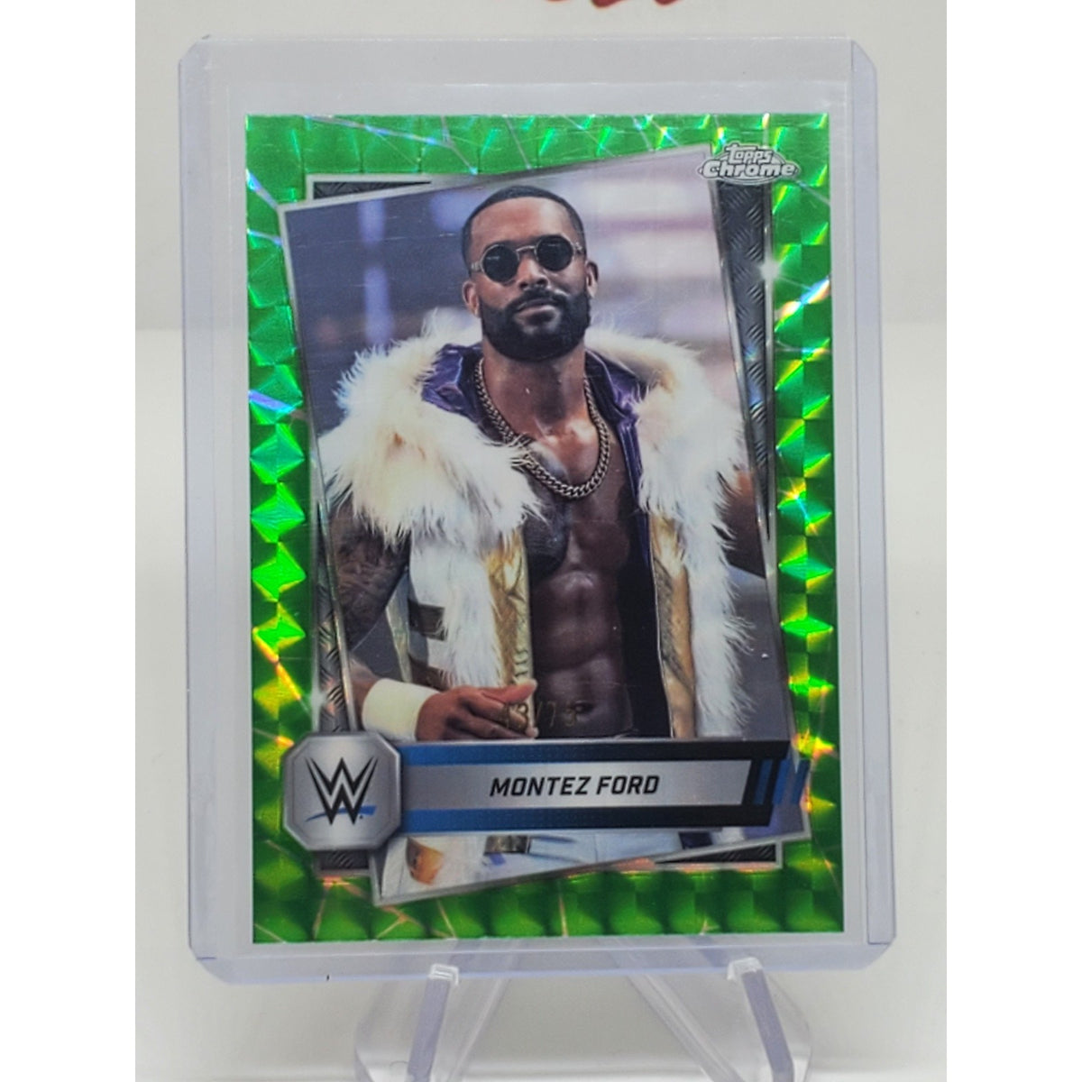 2025 Topps Chrome WWE - Montez Ford #185 Green Geometric Refractor #'d /75