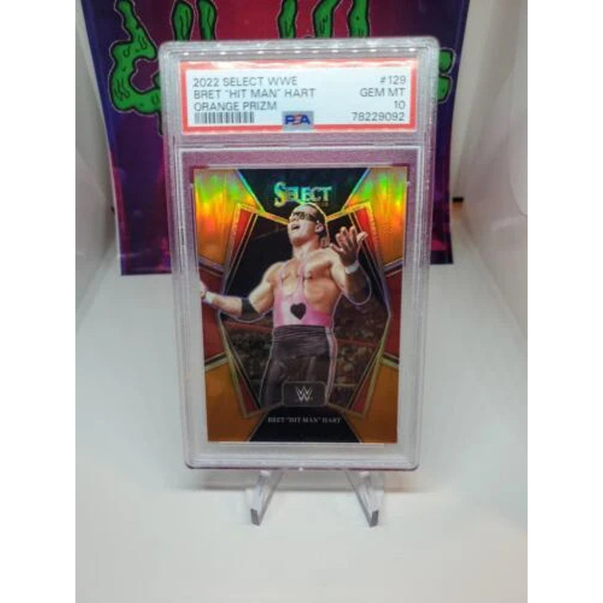 Bret Hitman Hart 2022 Select WWE Premier Level Orange /35 PSA 10 POP 1 FIRST ED
