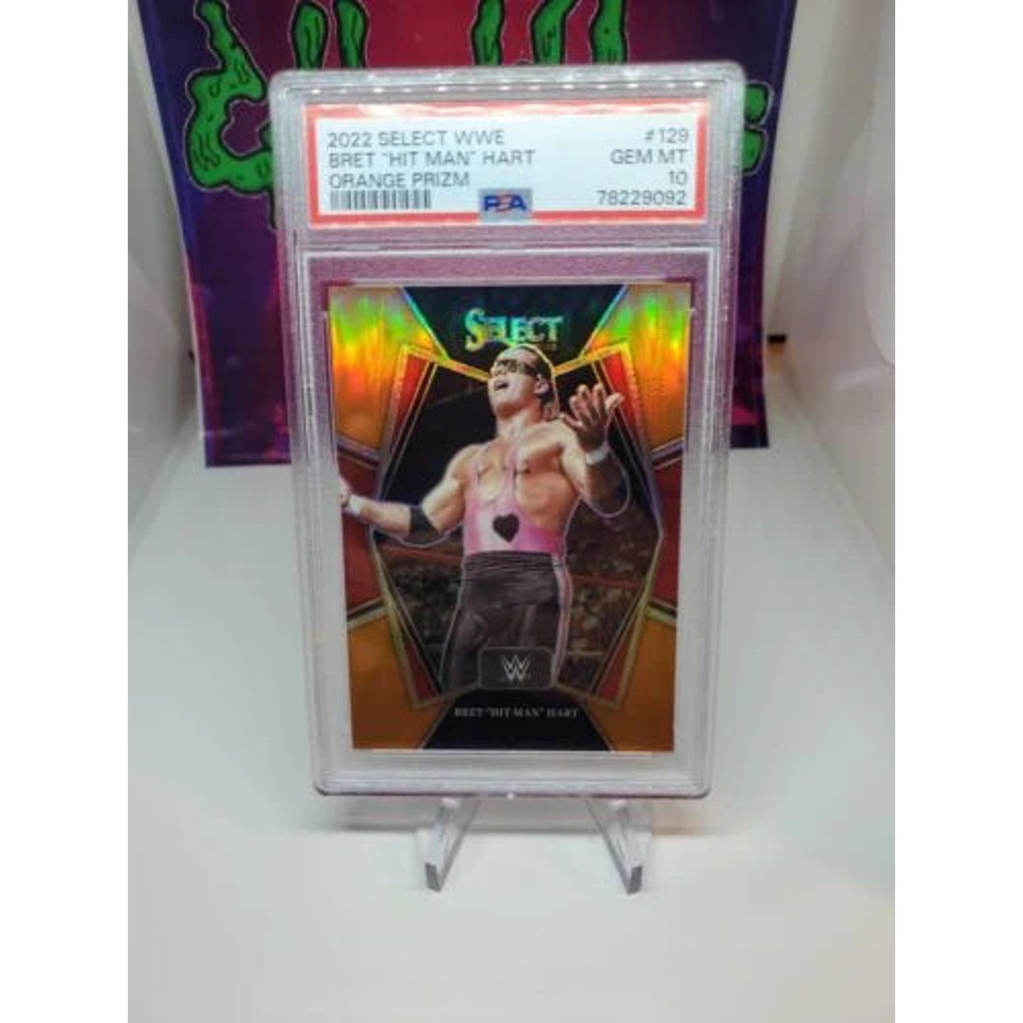 Bret Hitman Hart 2022 Select WWE Premier Level Orange /35 PSA 10 POP 1 FIRST ED