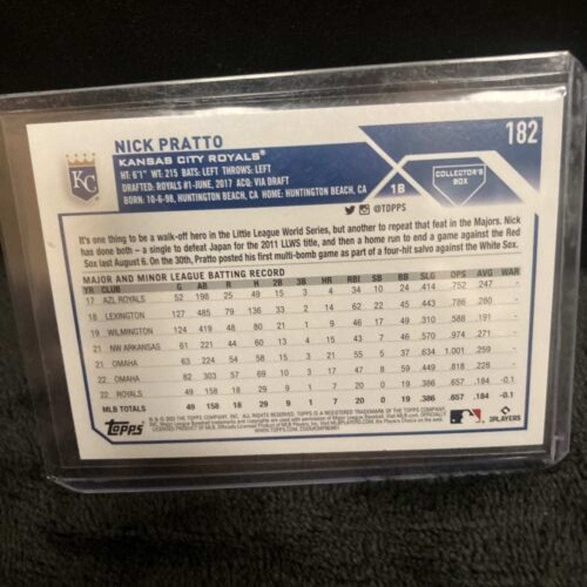2023 Topps Series 1 NICK PRATTO Collectors Super Box Silver Foil Board RC New