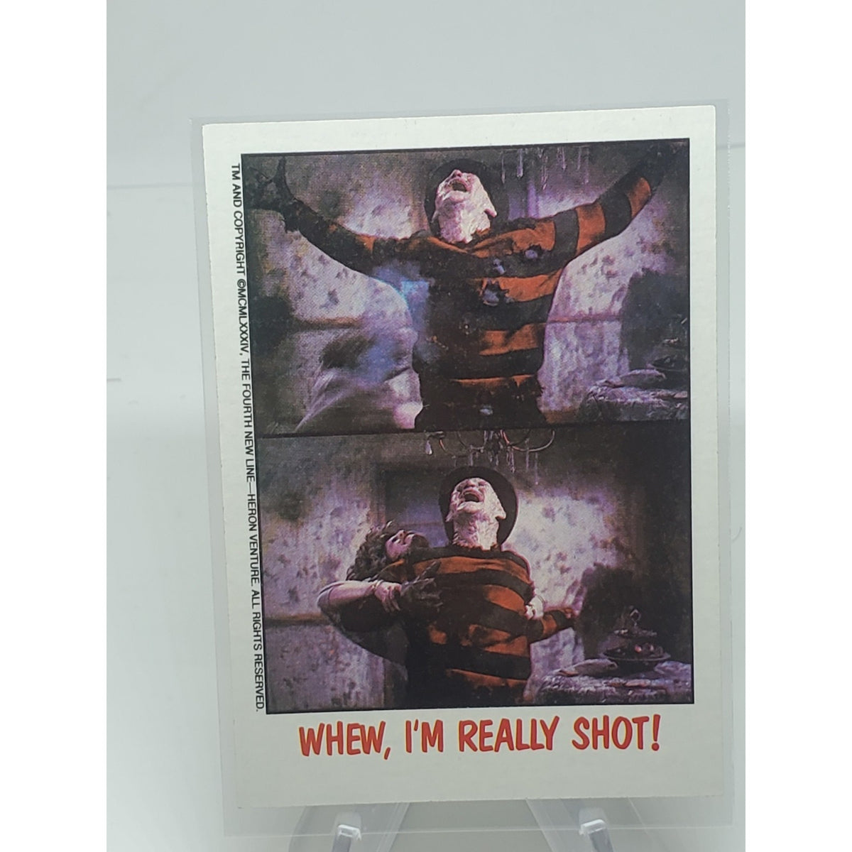 1988 Topps Fright Flicks #61 Whew, I'm Really Shot! Nightmare Elm