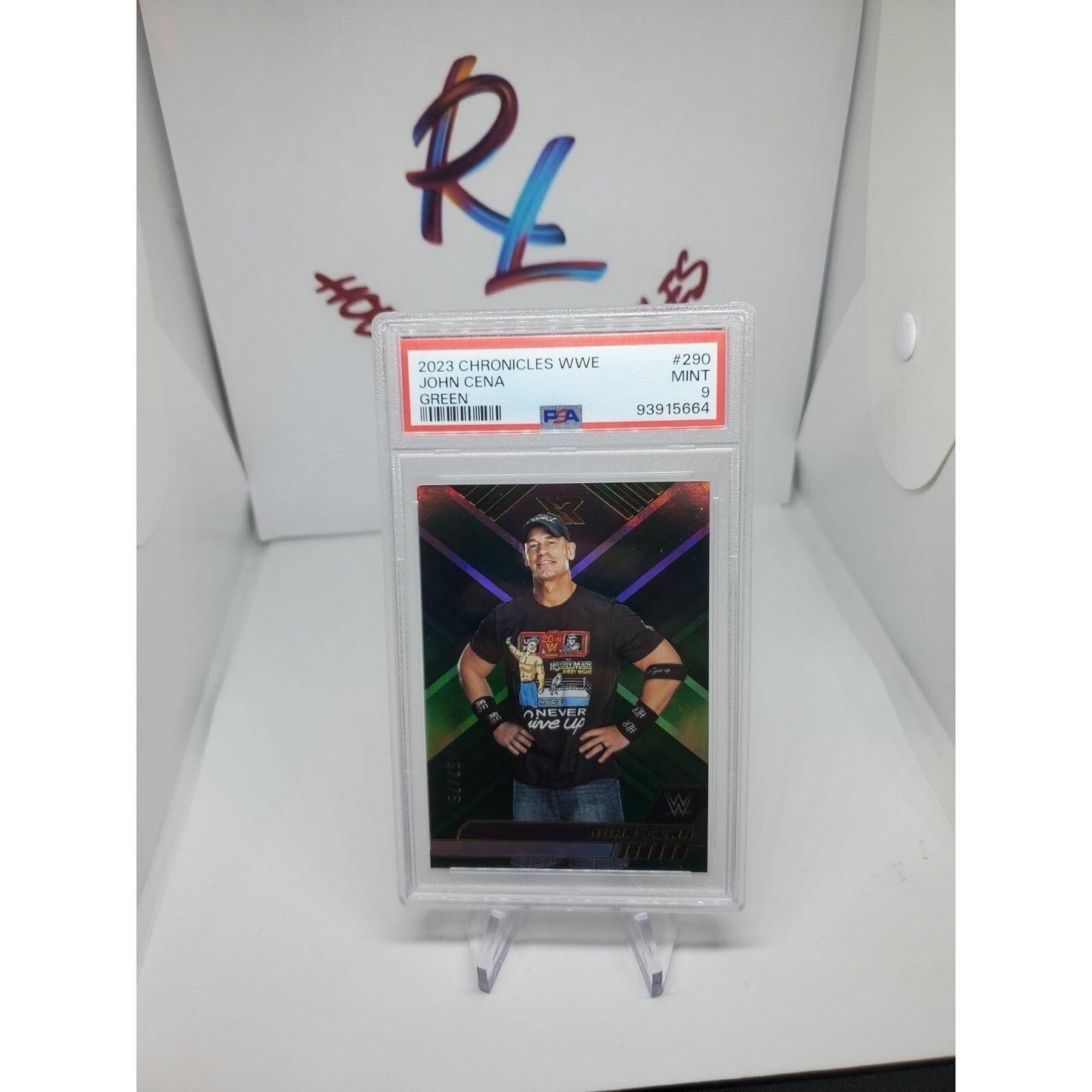 2023 PANINI CHRONICLES WWE JOHN CENA XR Green # /75 PSA 9 POP 1 YOU CANT SEE IT