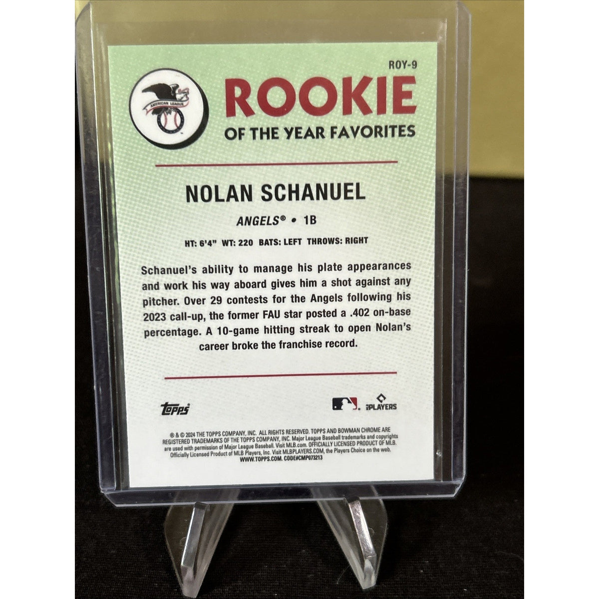 2024 Bowman - Rookie of the Year Favorites #ROY-9 Nolan Schanuel (RC) / Pack New