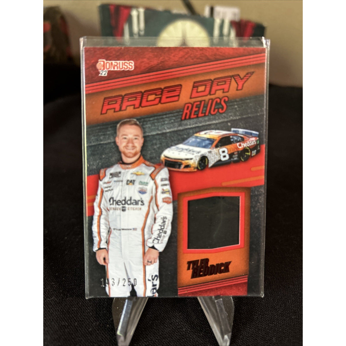 2022 Panini Donruss NASCAR Race Day Relics Tyler Reddick #RDR-TR Red Foil /250