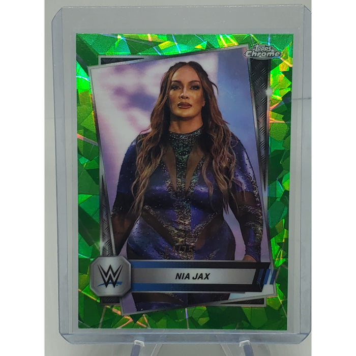 2025 Nia Jax Topps Chrome WWE Neon Green Geometric #/75