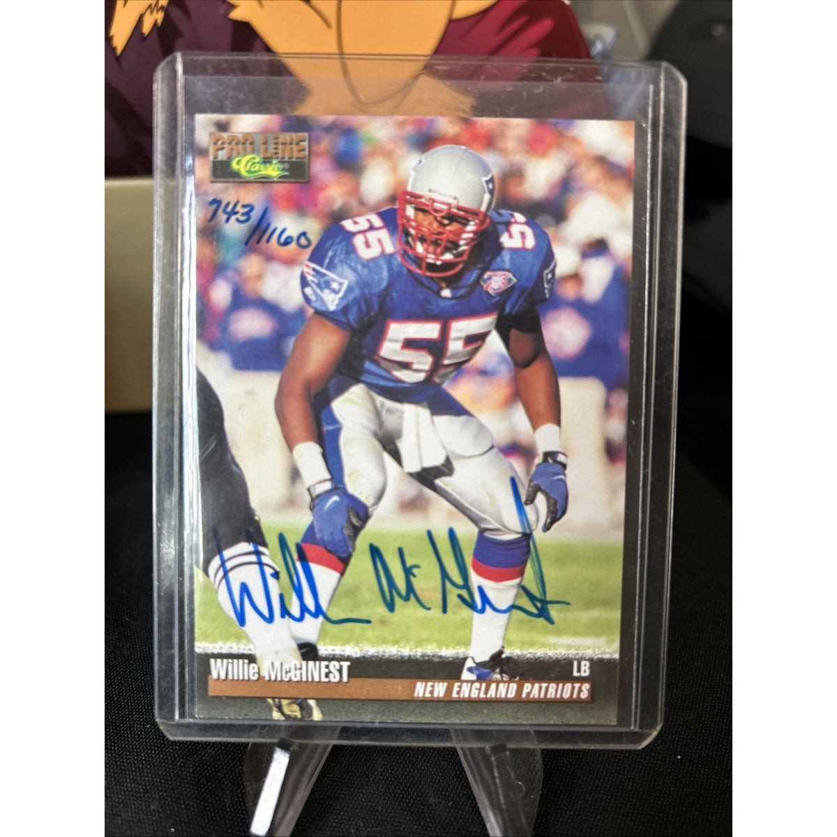 NEW ENGLAND PATRIOTS LEGEND WILLIE MCGINEST AUTOGRAPH CARD- PRO LINE 1995