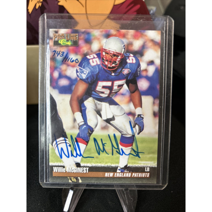NEW ENGLAND PATRIOTS LEGEND WILLIE MCGINEST AUTOGRAPH CARD- PRO LINE 1995
