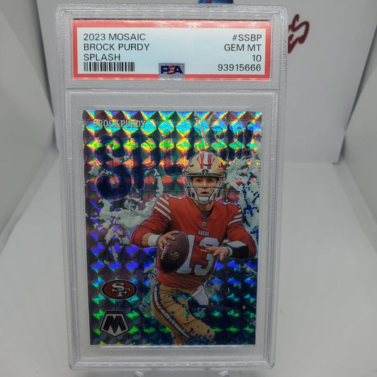 2023 Mosaic Brock Purdy Splash #SS-BP PSA 10 San Francisco 49ERS Low Pop MVP???