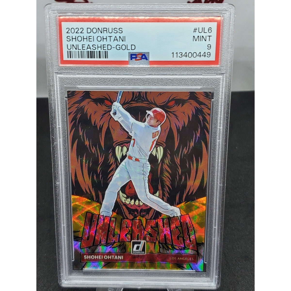 2022 DONRUSS SHOHEI OHTANI UNLEASHED Gold GRADED PSA 9 MINT ANGELS # UL6