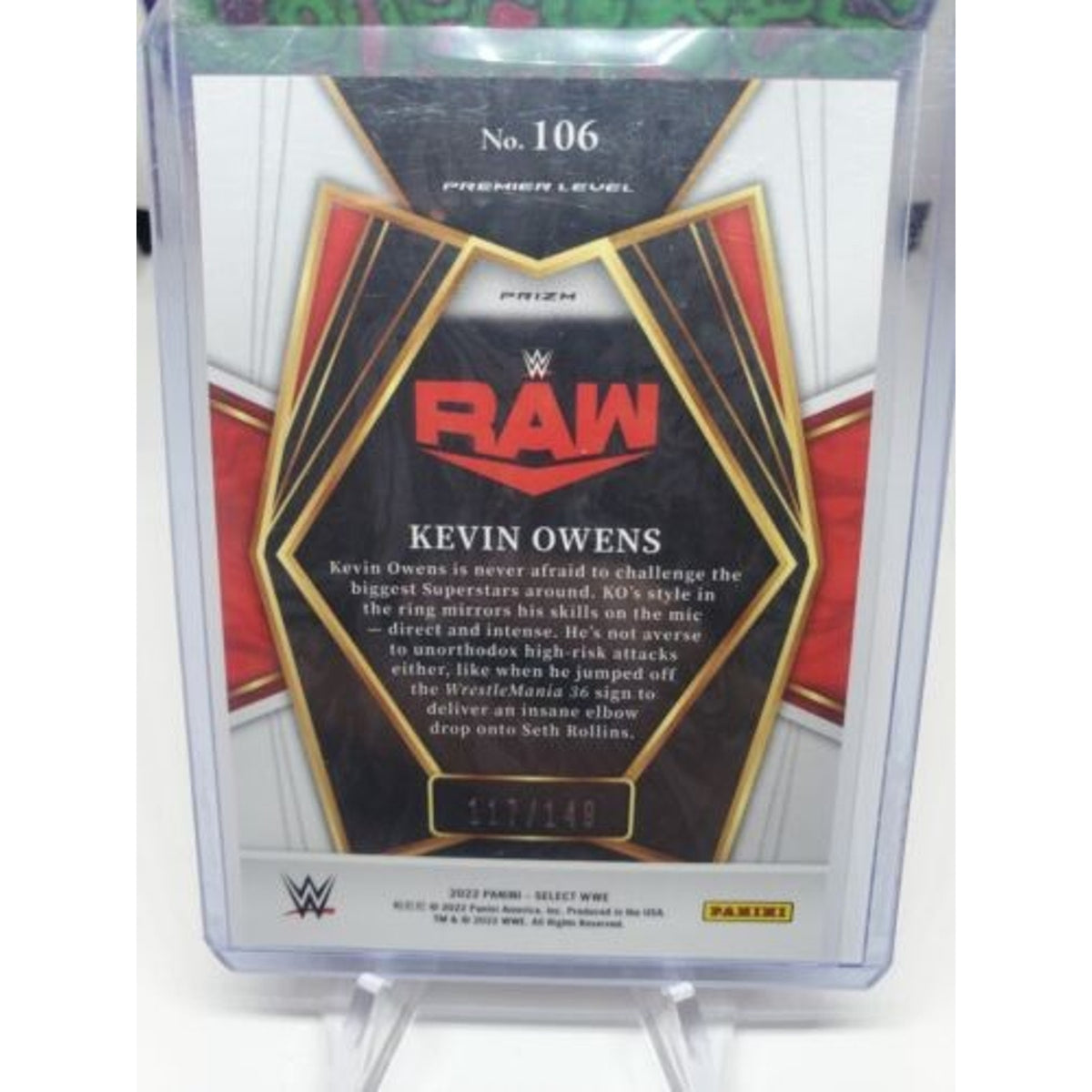 2022 Select WWE KEVIN OWENS Premier MAROON Prizm /149 #106 SP FRESH PULL
