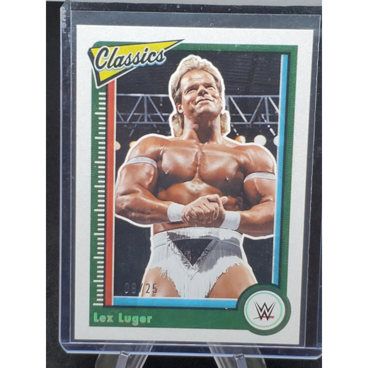 LEX LUGER 2023 CLASSICS HOLO SILVER #154 SP WWE #09/25 MINT