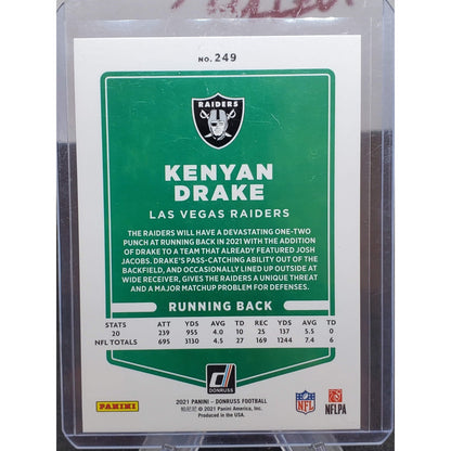 2021 Panini Donruss - Kenyan Drake - Las Vegas Raiders Black Holo #/10 #249